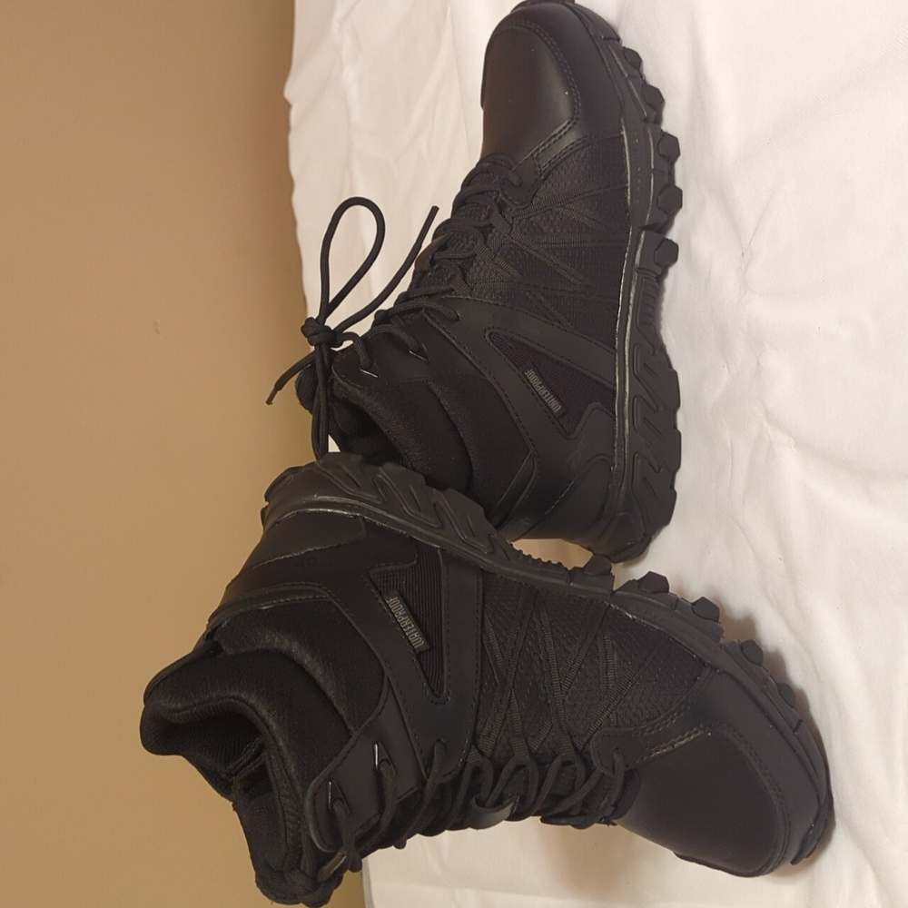 Reebok Trailgrip Tactical Boots Sz 7.5 VGC Black Leather RB3450 EH Zip